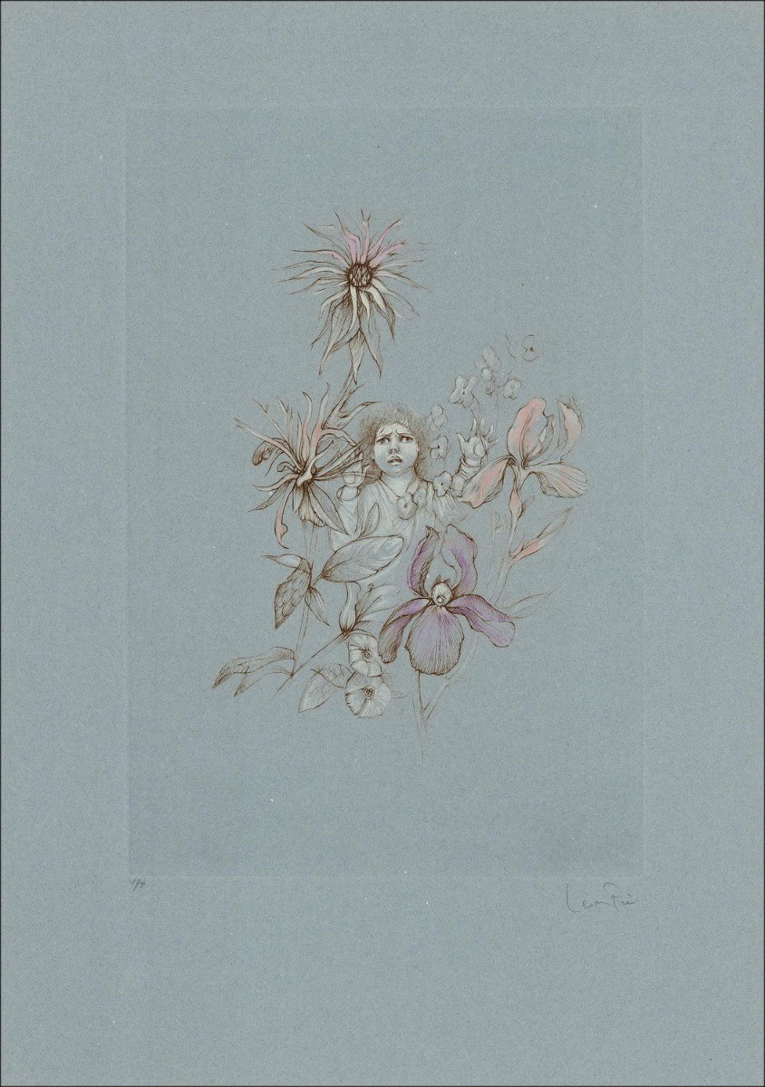 Acheter Fillette aux fleurs de Léonor FINI Gravure originale