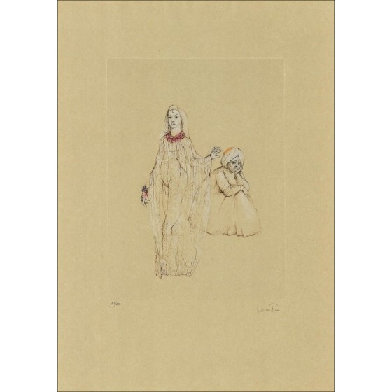 Koop Leonor eindigde twee vrouwen originele gravure