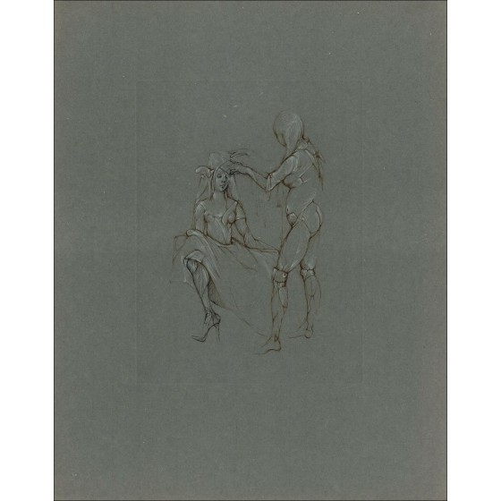 Acheter Gravure originale Femme et coiffeuse de Léonor FINI