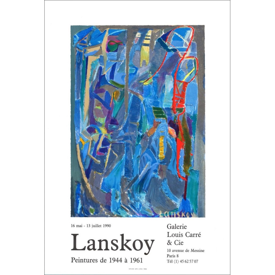 André Lanskoy - Lithographie "Ausstellung Louis Carré & Cie Galerie, Paris" 82x56cm - 1990