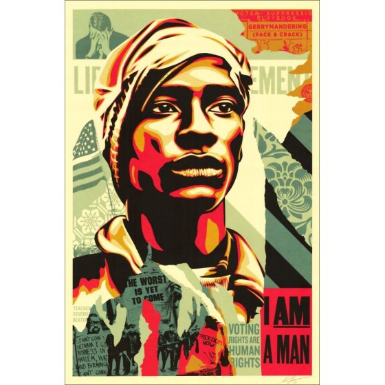 Serigrafia di Shepard Fairey, OBEY I DIRITTI DI VOTO SONO DIRITTI UMANI