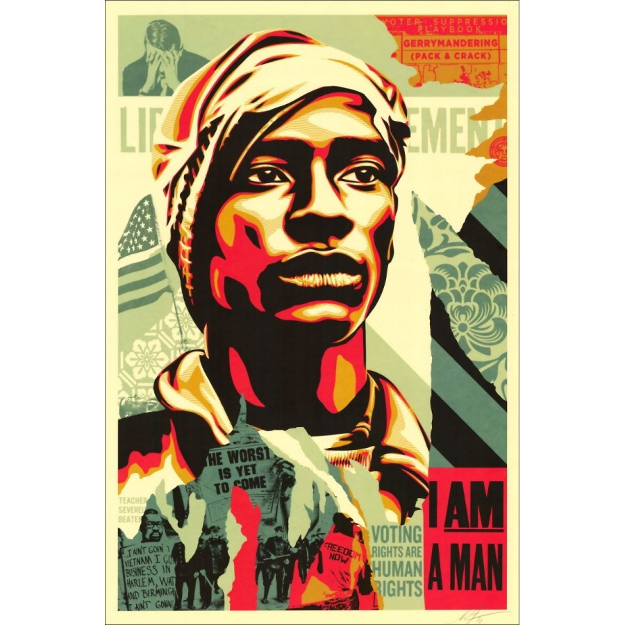 Siebdruck von Shepard Fairey, OBEY VOTING RIGHTS ARE HUMAN RIGHTS