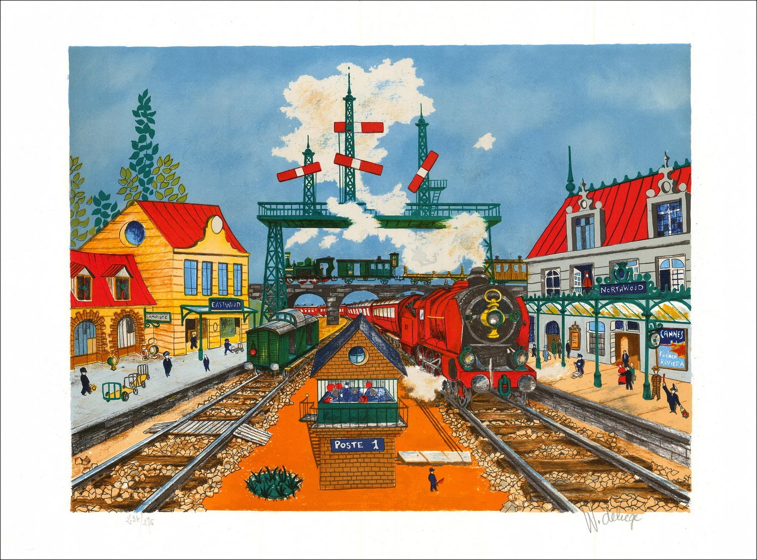 William Deliège - La locomotora, firmó litografía