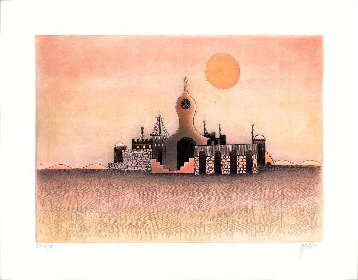 MARKA - Gravure Originale " L'Eglise "