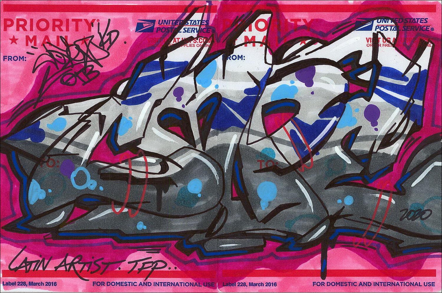 Acquista il disegno originale del feltro COPE2 - SLAP POSTALE 03 14X21CM - 2020