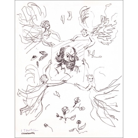 Kostia TERECHKOVITCH - Litografia del 1963, dimensioni 27x21 cm, firmata a mano dall'artista.