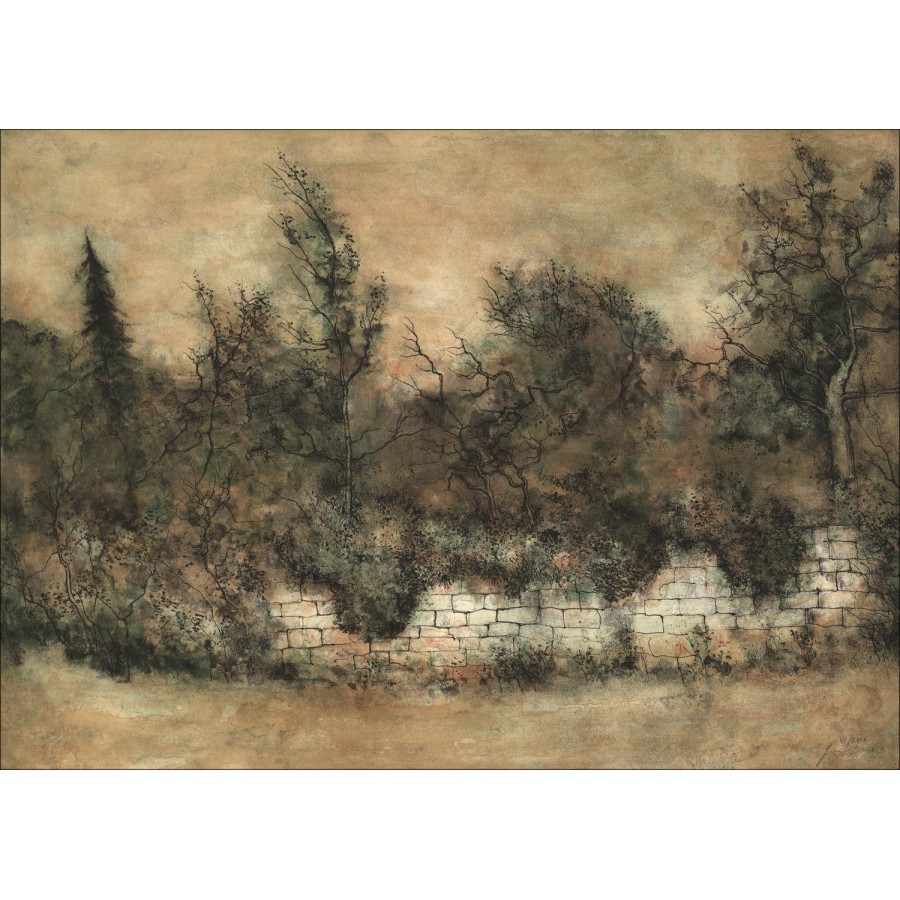 Acquisto Litografia Originale di Bernard GANTNER Paesaggio di campagna