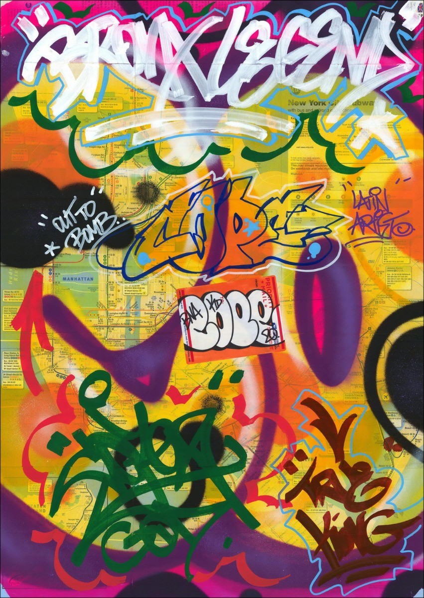 Kaufen Sie Acryl auf dem Metroplan COPE2 New Yorker U-Bahn gelb Rosa