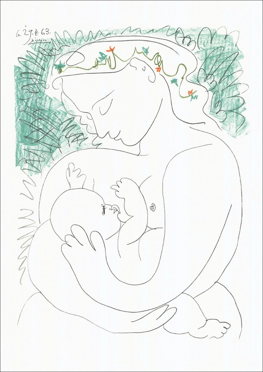 Picasso – Maternité, Femme et enfant | Lithografie 90x64 cm