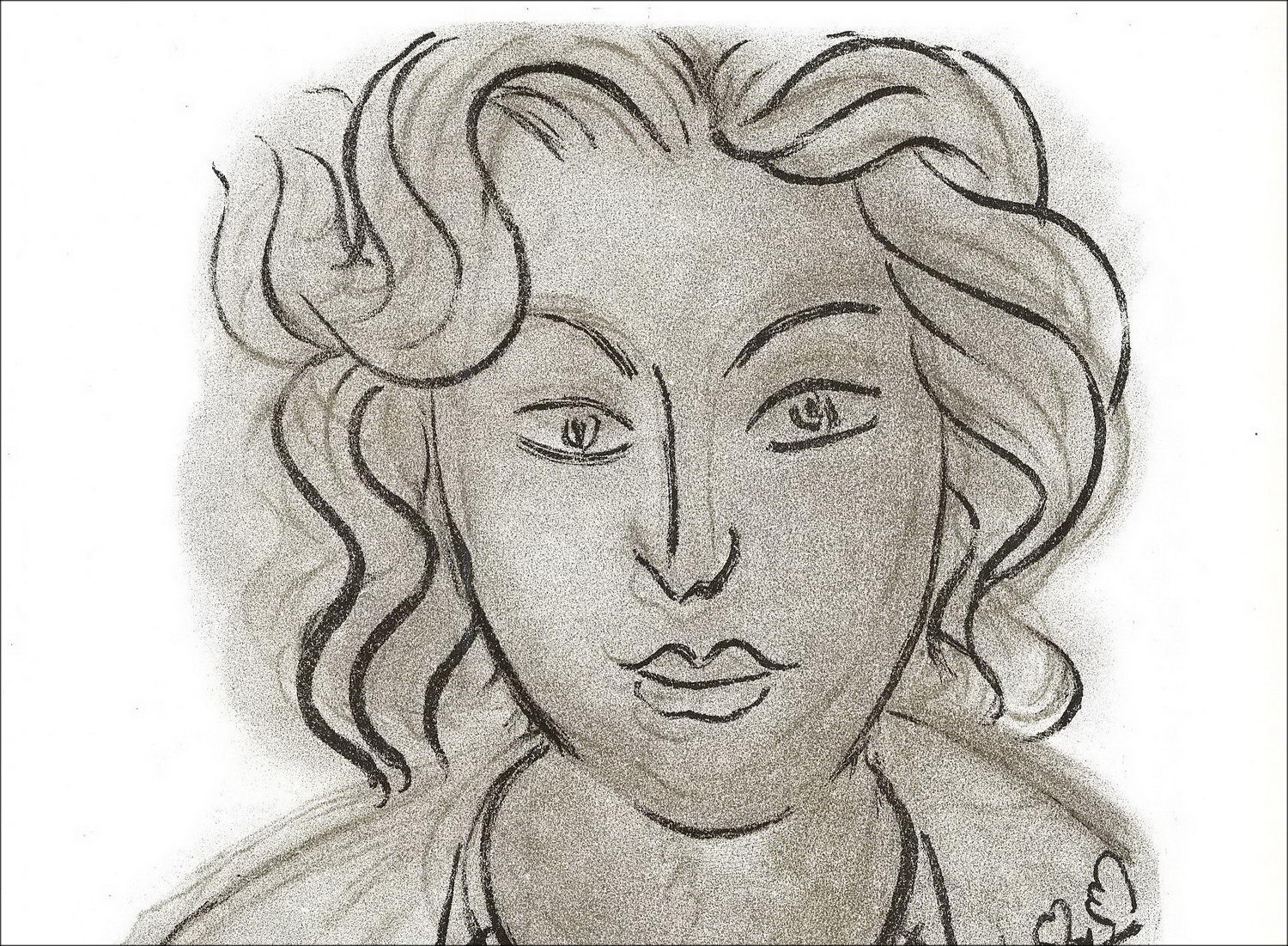 "Ritratto di donna" di Henri Matisse - Litografia firmata nel 1939