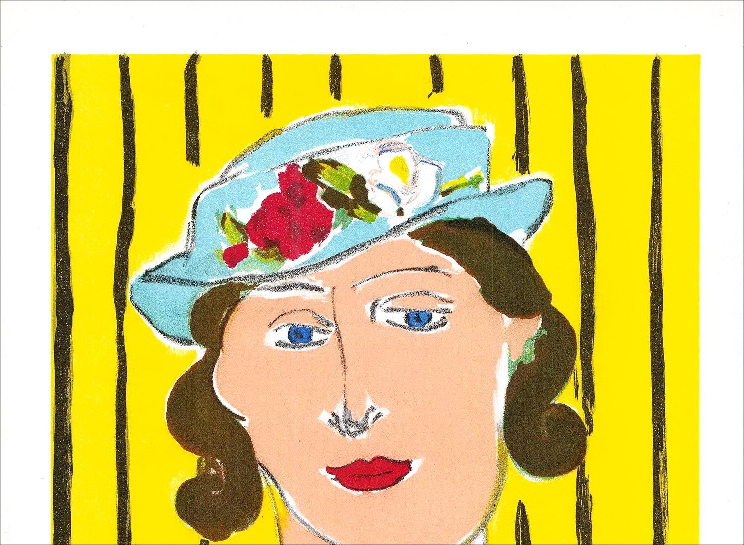 "Vrouw met hoed" door Henri Matisse - Lith 1939 Getekend 1939