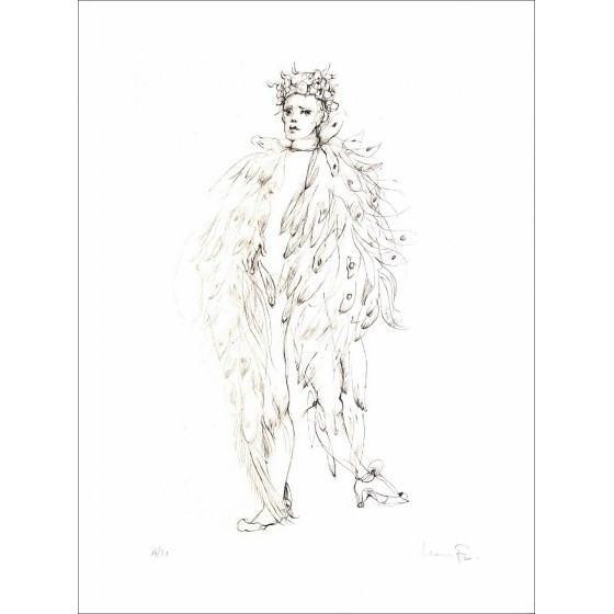 Léonor FINI - Oorspronkelijke gravure met droge afdruk "Les élus de la nuit 04" 38x28cm - Getekend en genummerd - 1986 - Pa