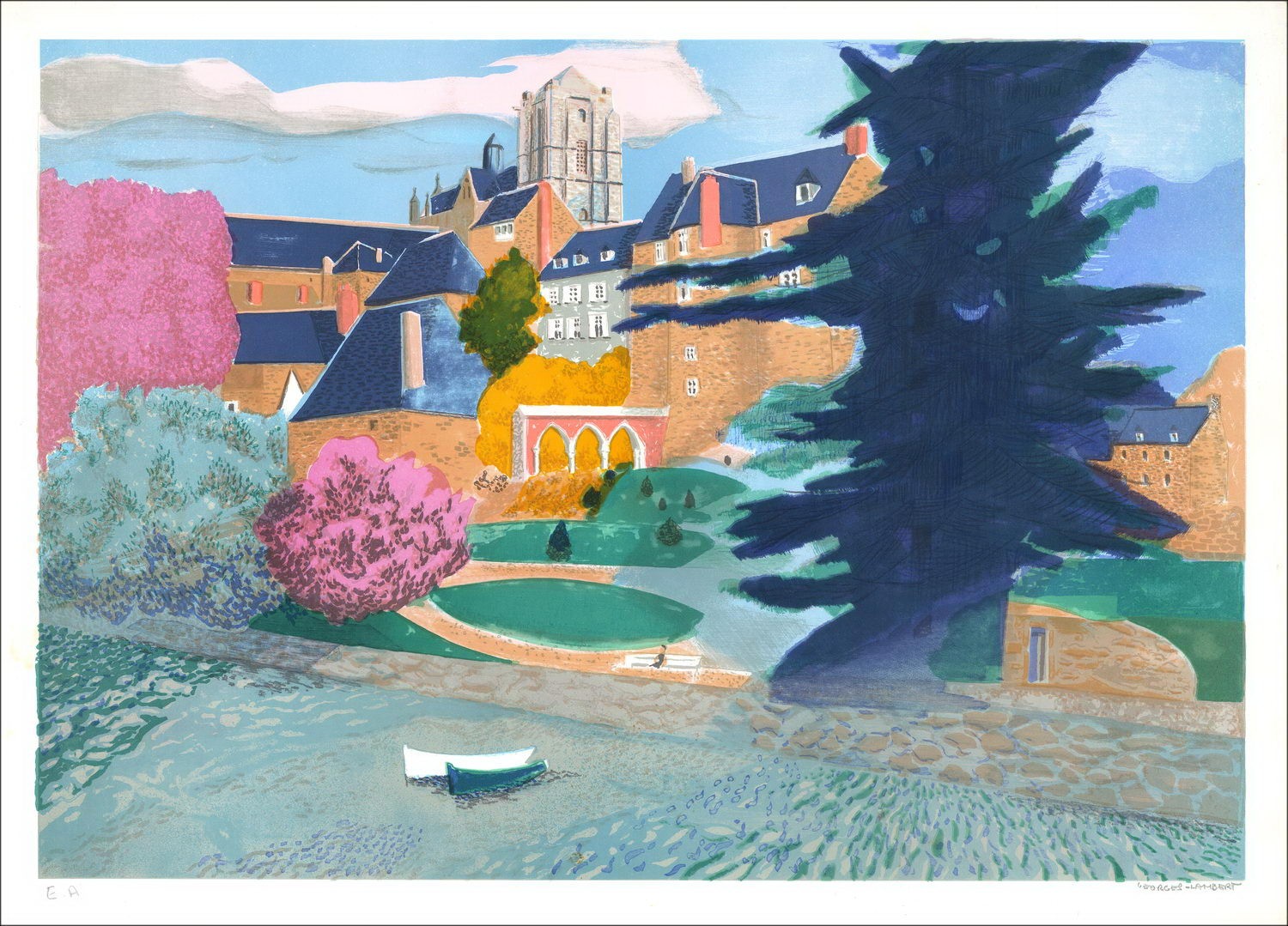 Georges Lambert - Originele litho "The Great Cedar"