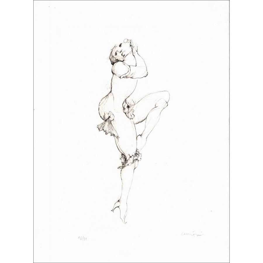 Léonor FINI - Oorspronkelijke gravure met droge afdruk "Les élus de la nuit 06" 38x28cm - Getekend met potlood en genummerd - 19