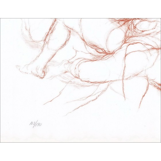 Marcel Gili - Litografía original "Mujer, sanguine" 50x65cm, firmada y numerada a lápiz por el artista