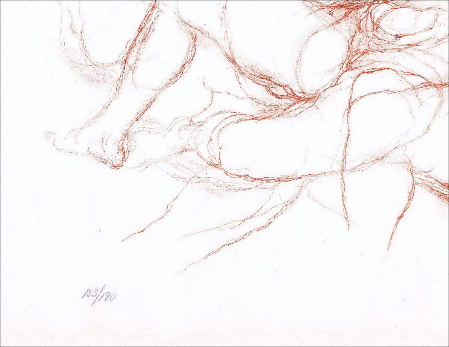 Marcel GILI - Original Lithograph "Woman, Blood" 50x65cm, signed and numbered in pencil by the artist
