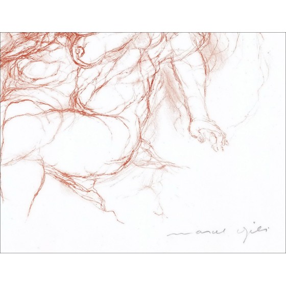 Marcel GILI - Original Lithograph "Woman, Blood" 50x65cm, signed and numbered in pencil by the artist