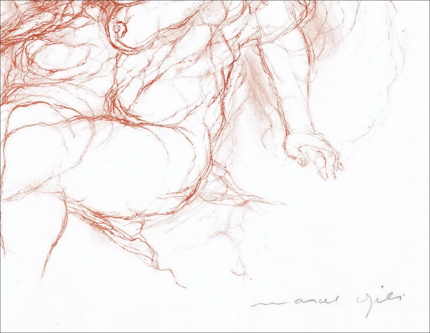 Marcel GILI - Lith 50 Original "Femme, sanguine" 50x65cm, getekend en genummerd met potlood door de kunstenaar