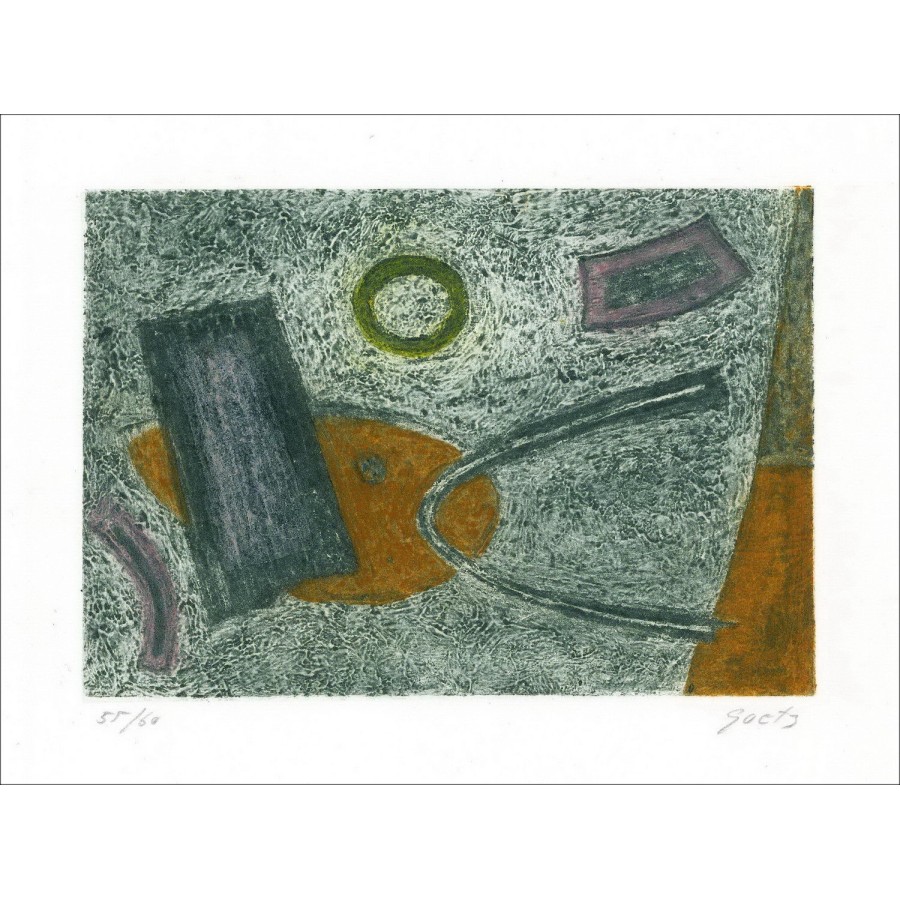 Henri GOETZ - Gravure originale "Composition" 28x38cm signée et numérotée au crayon par l'artiste