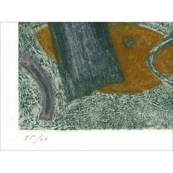 Henri Goetz - Incisione originale "Composizione" 28x38 cm firmata e numerata a matita dall'artista