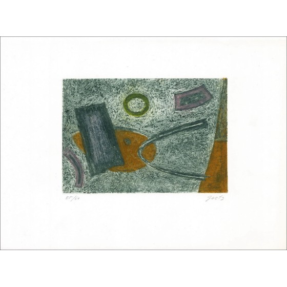 Henri Goetz - Grabado original "Composición" 28x38cm firmado y numerado a lápiz por el artista