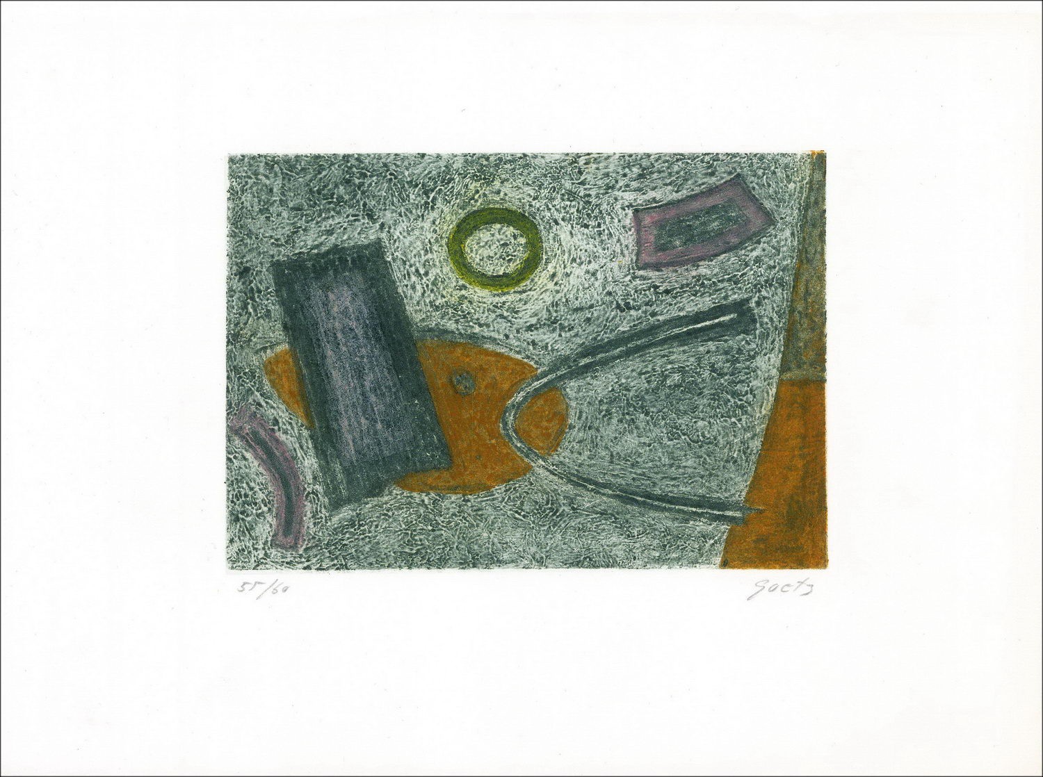 Henri GOETZ - Gravure originale "Composition" 28x38cm signée et numérotée au crayon par l'artiste