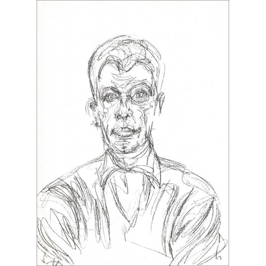 Alberto GIACOMETTI - Litografía "Portrait d'homme 02" 38x28cm - 1961 - Edición original Maeght