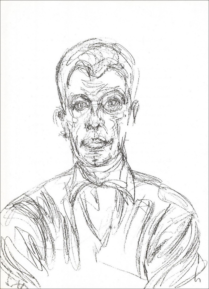 Alberto Giacometti - Lithoh "Portret van de mens 02" 38x28cm - 1961 - Originele editie MAEGHT