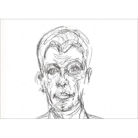 Alberto GIACOMETTI - Litografía "Portrait d'homme 02" 38x28cm - 1961 - Edición original Maeght