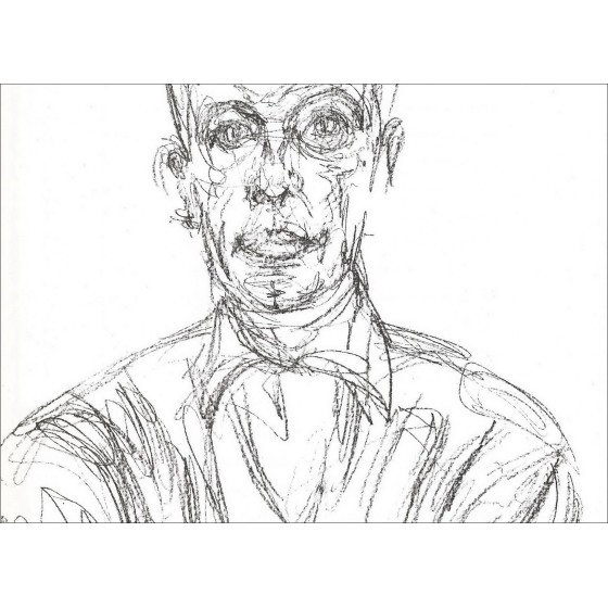 Alberto GIACOMETTI - Litografía "Portrait d'homme 02" 38x28cm - 1961 - Edición original Maeght