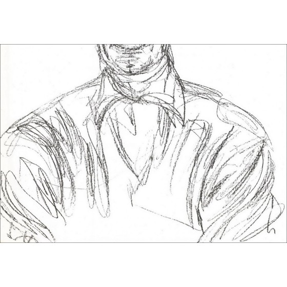 Alberto GIACOMETTI - Litografía "Portrait d'homme 02" 38x28cm - 1961 - Edición original Maeght