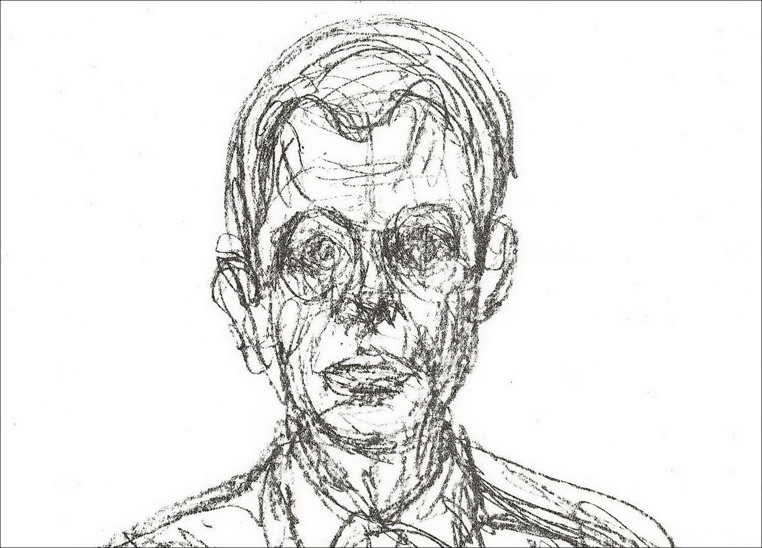 Alberto GIACOMETTI - Litografía "Portrato de hombre 03" 38x28cm