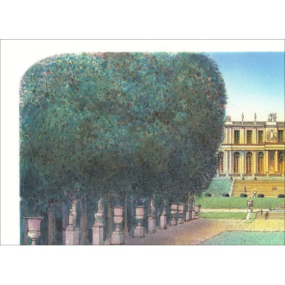 Rolf RAFFLEWSKI - Litografia originale "Palazzo di Versailles, il bacino Apollo" 54x75cm