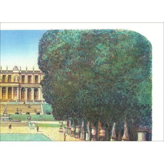 Rolf RAFFLEWSKI - Lithographie Originale "Château de Versailles, le bassin d’Apollon" 54x75cm