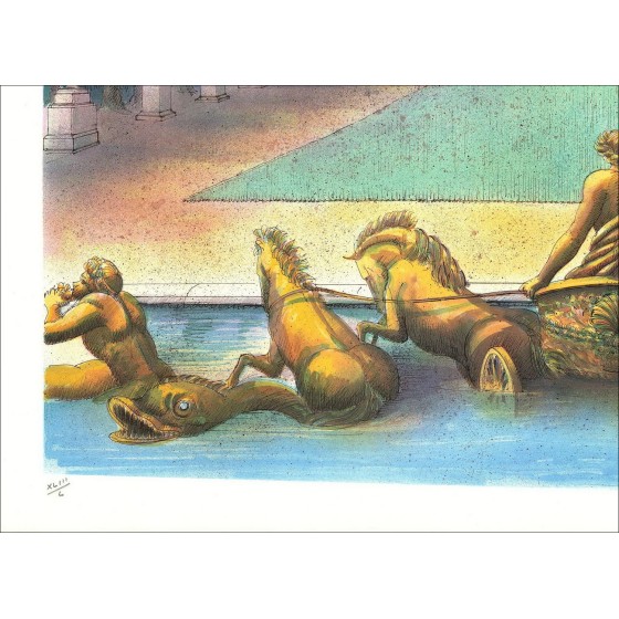 Rolf Rafflewski - Original-Lithographie "Palast von Versailles, das Apollo-Becken" 54x75cm