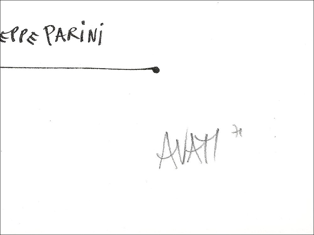 Mario Avati - Originalgravur "Tribute an Abaye Guiseppe Parini" 35x25cm signiert und nummeriert 