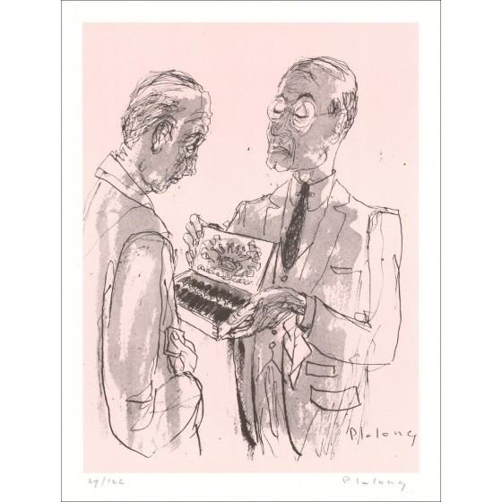 Pierre Lelong - Originele Litho "The Sigared Box" 32x25cm - 1971 - Edition Control Painters