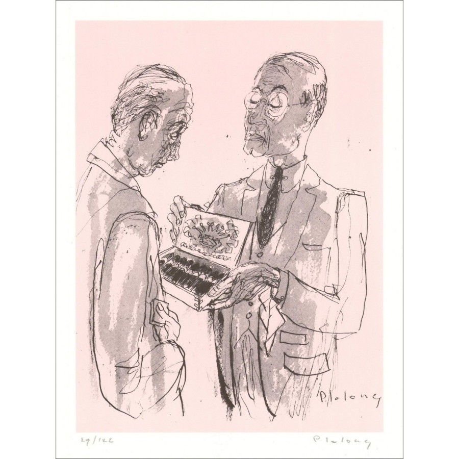 Pierre Lelong - Litografia originale "The sigaresel box" 32x25cm - 1971 - Edizione Control Painter