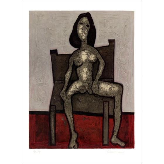 Kaufen Sie Claude Venard die nackte graue Original-Lithographie