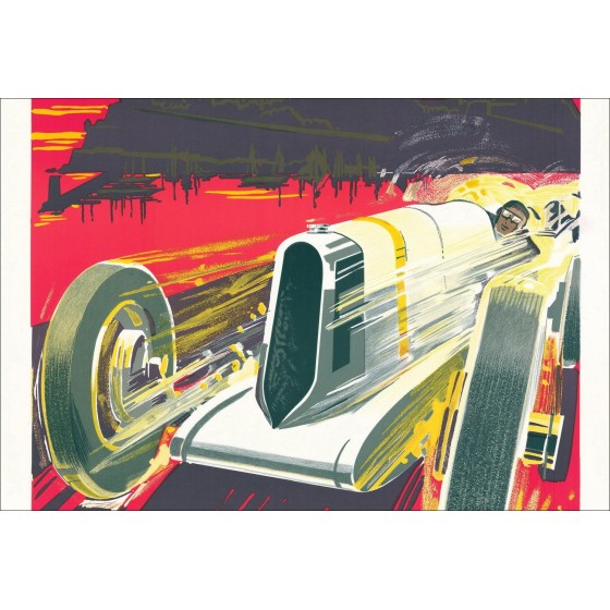 Robert FALCUCCI - Litografía "Grand Prix automóvil de Mónaco 1930" 100x68cm