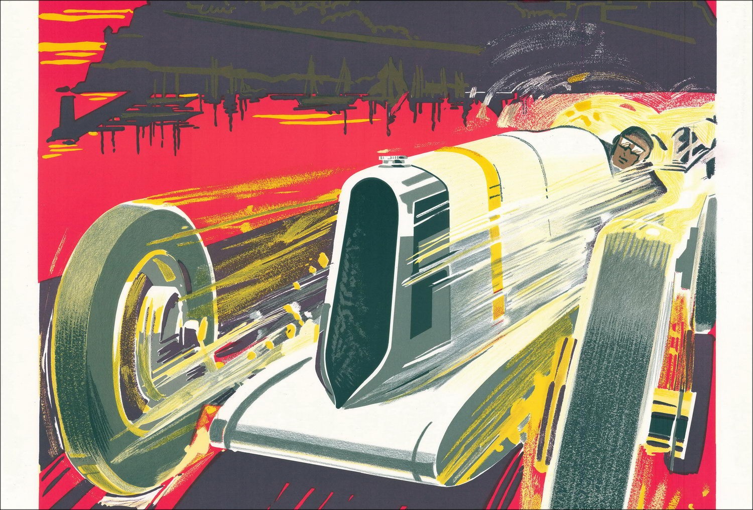Robert Falcucci - Litografia "Grand Prix Monaco 1930" 100x68cm