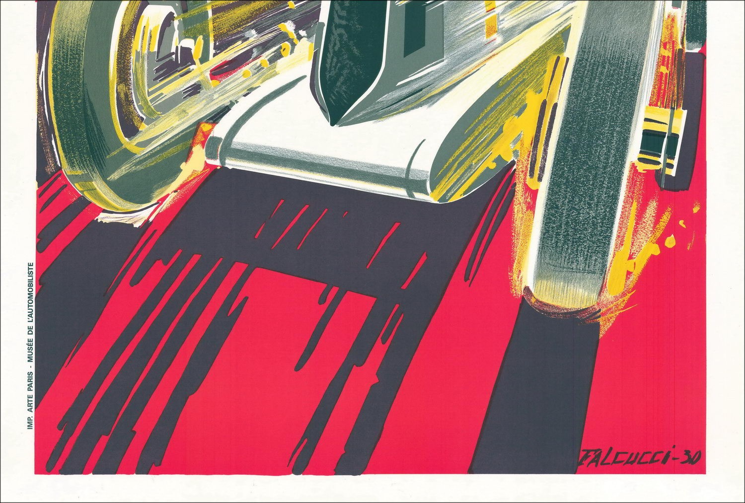 Robert FALCUCCI - Lithographie "Grand prix automobile de Monaco 1930" 100x68cm