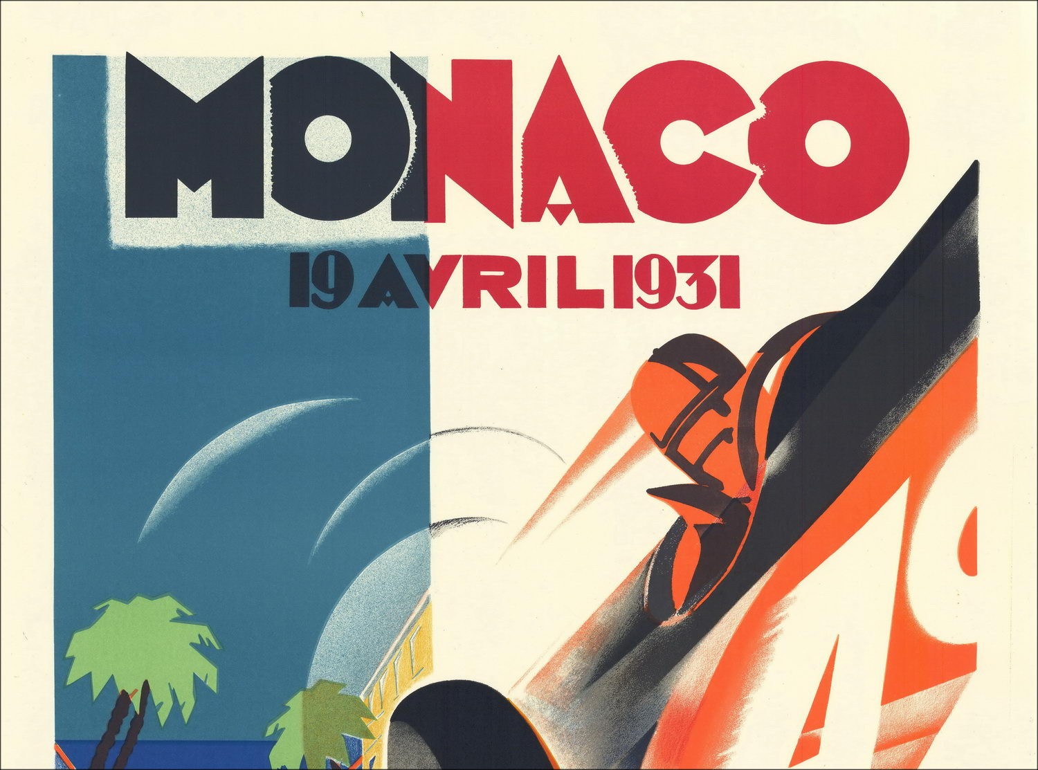 Robert Falcucci - Litografia "Grand Prix Car of Monaco 1931" 100x68cm