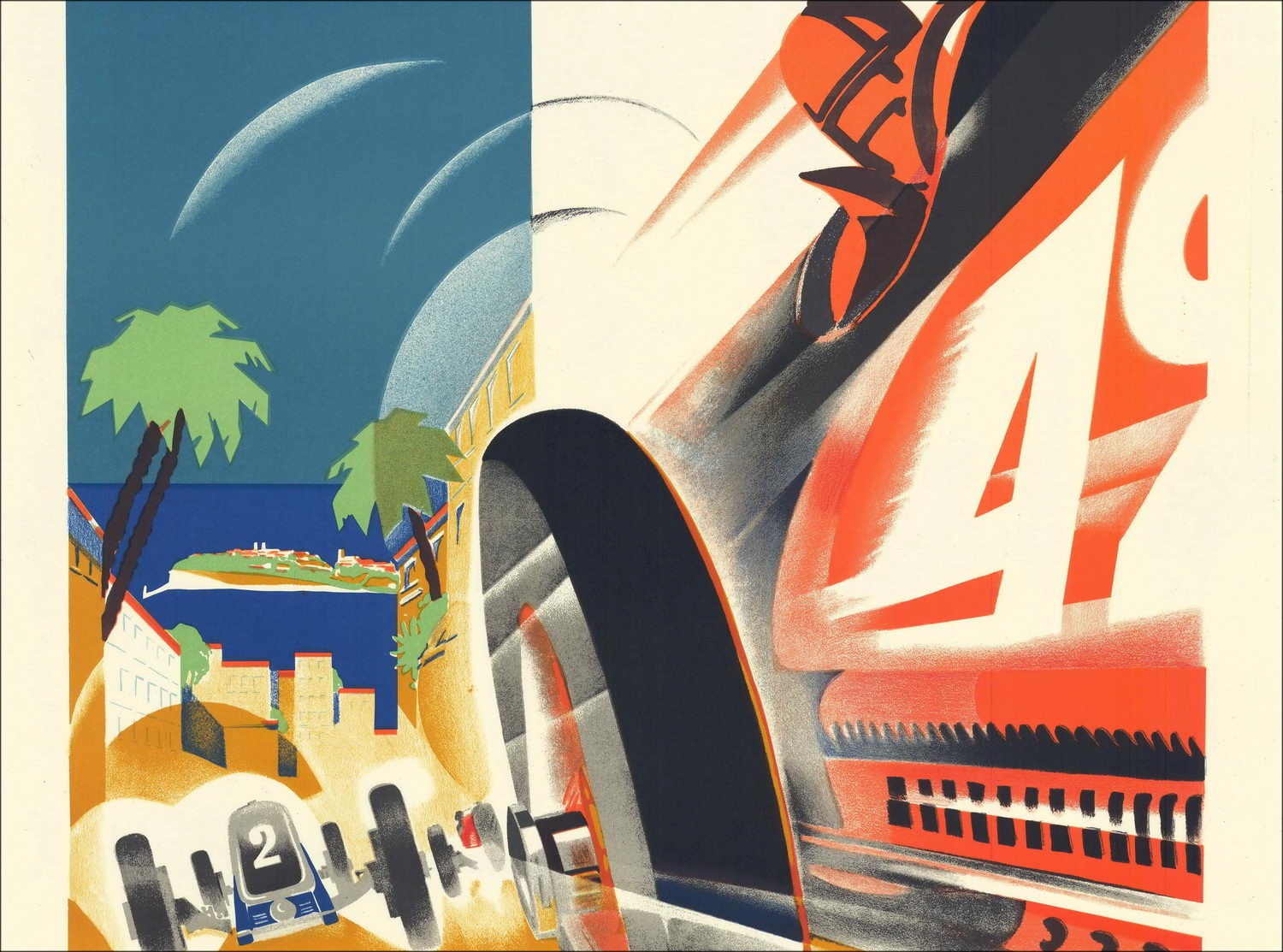 Robert Falcucci - Litografia "Grand Prix Car of Monaco 1931" 100x68cm