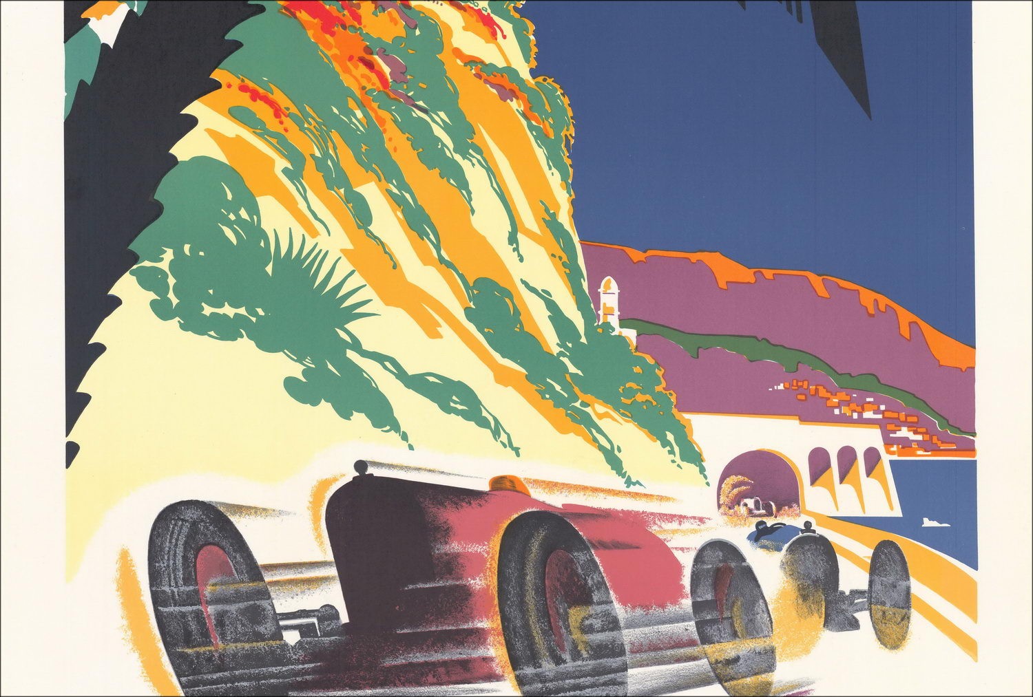Robert Falcucci - Litografía "Grand Prix Monaco Automobile 1932" 100x68cm