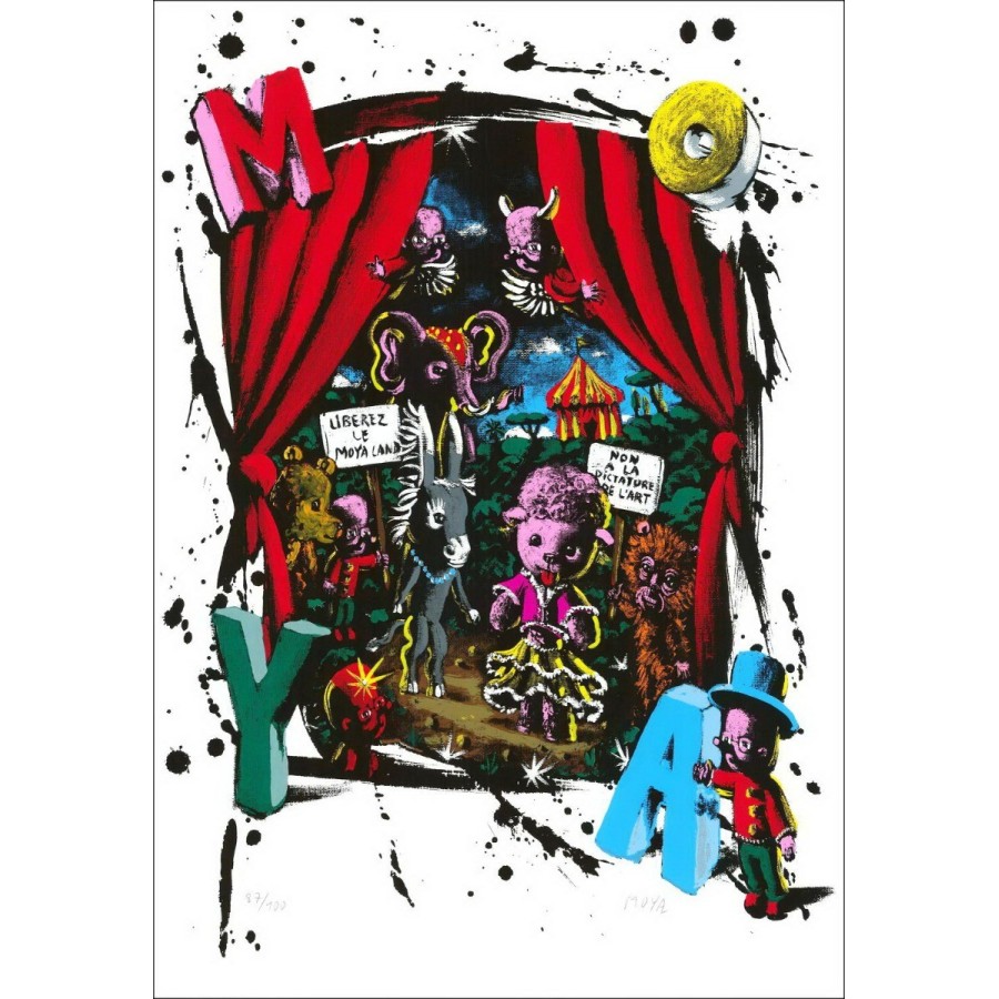Patrick Moya - Original-Siebdruck "Moya Land" 72x50cm