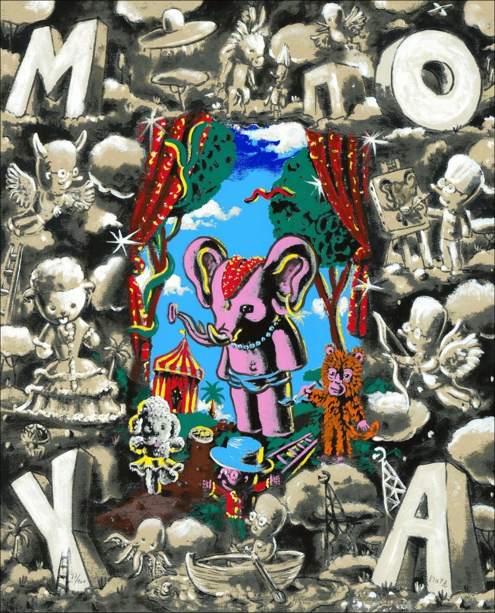 Patrick Moya - Stampa originale "Moya World" 72x60cm