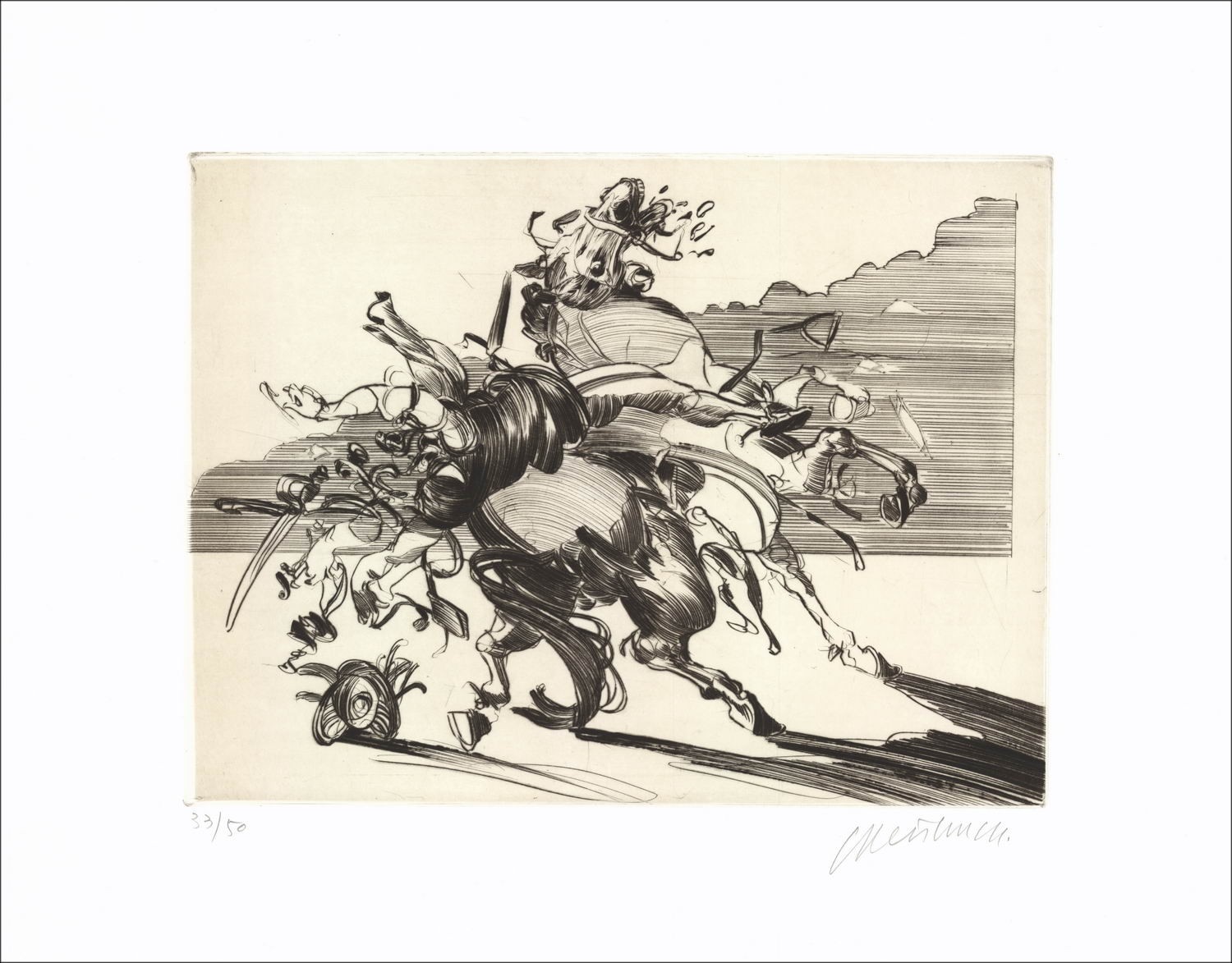Acquisto Claude WEISBUCH La caduta di Theodore Incisione originale