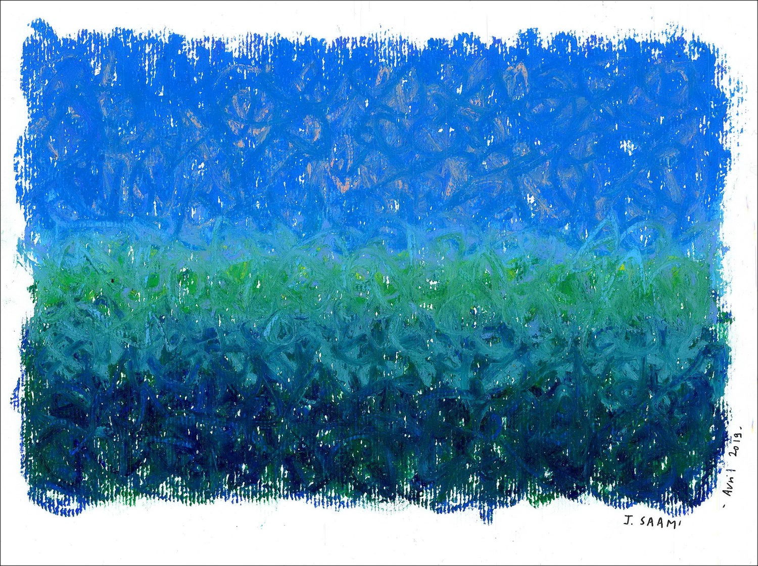 Jérôme SAAM - Original pastel drawing on paper "La Mer" 21x28cm