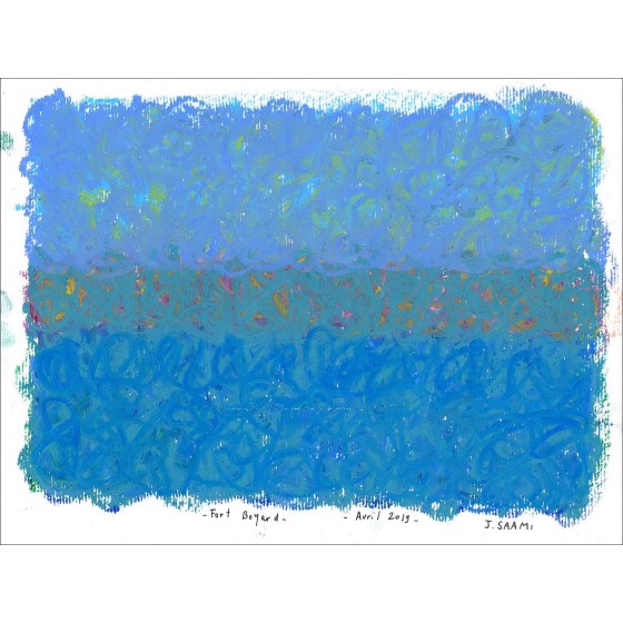 Jérôme Saam - Disegno originale a Pastello su carta "Fort Boyard" 21x28cm